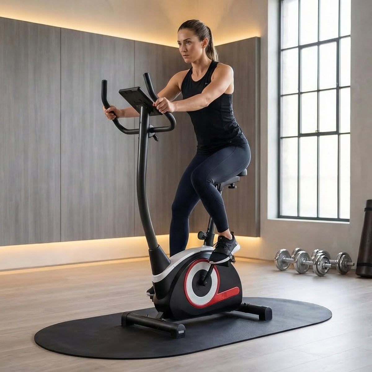 Peak Power Kompakter Fitness Hometrainer, Fitness Fahrrad mit Computer, mit Pulssensoren