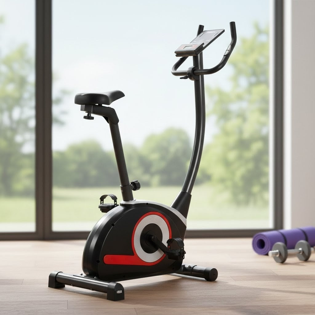 Peak Power Kompakter Fitness Hometrainer, Fitness Fahrrad mit Computer, mit Pulssensoren