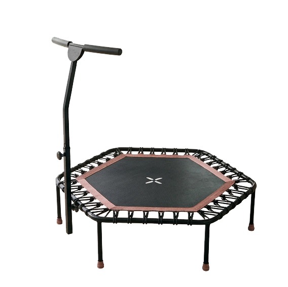 Peak Power Fitness Indoor-Trampolin, 126 cm Durchmesser, Bungee/Feder-Minitrampolin, geeignet für Erwachsene odentrampolin mit verstellbaren Griffen, leise und vibrationsarm