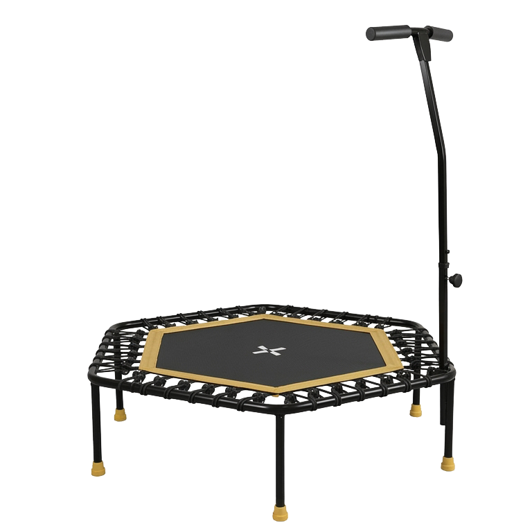 Peak Power Fitness Indoor-Trampolin, 126 cm Durchmesser, Bungee/Feder-Minitrampolin, geeignet für Erwachsene odentrampolin mit verstellbaren Griffen, leise und vibrationsarm