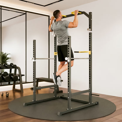 Peak Power Unisex-Erwachsene Power Fitness Multifunktionales Cage für effektives Ganzkörpertraining, Massive Stahlkonstruktion, Schwarz/Rot, Extra breit