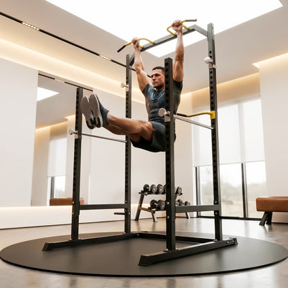 Peak Power Unisex-Erwachsene Power Fitness Multifunktionales Cage für effektives Ganzkörpertraining, Massive Stahlkonstruktion, Schwarz/Rot, Extra breit