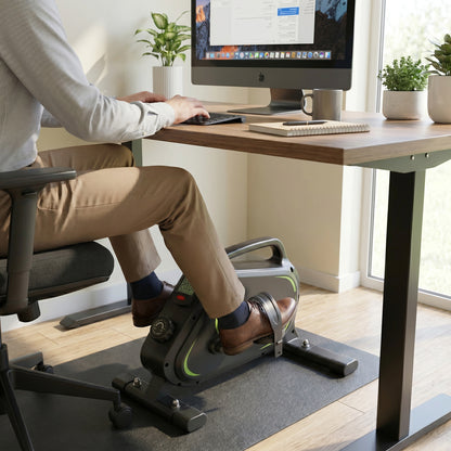 Peak Power Pedaltrainer für Zuhause 16 Stufen inkl. Antirutsch-Matte und Gurt I CE Zertifiziert, Extraleiser Arm- und Beintrainer im Sitzen I Deskbike, Schreibtisch Fahrrad, Grün