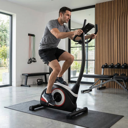 Peak Power Kompakter Fitness Hometrainer, Fitness Fahrrad mit Computer, mit Pulssensoren