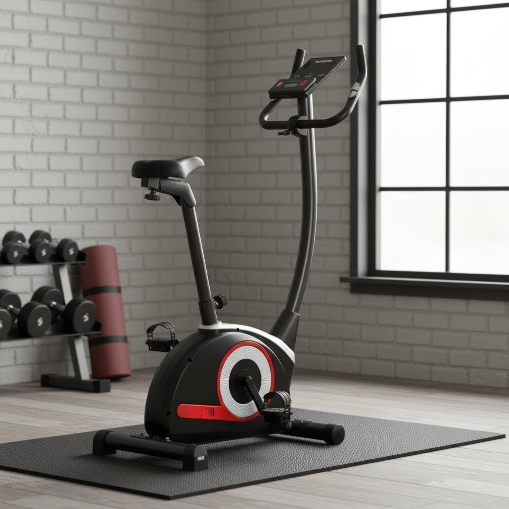 Peak Power Kompakter Fitness Hometrainer, Fitness Fahrrad mit Computer, mit Pulssensoren