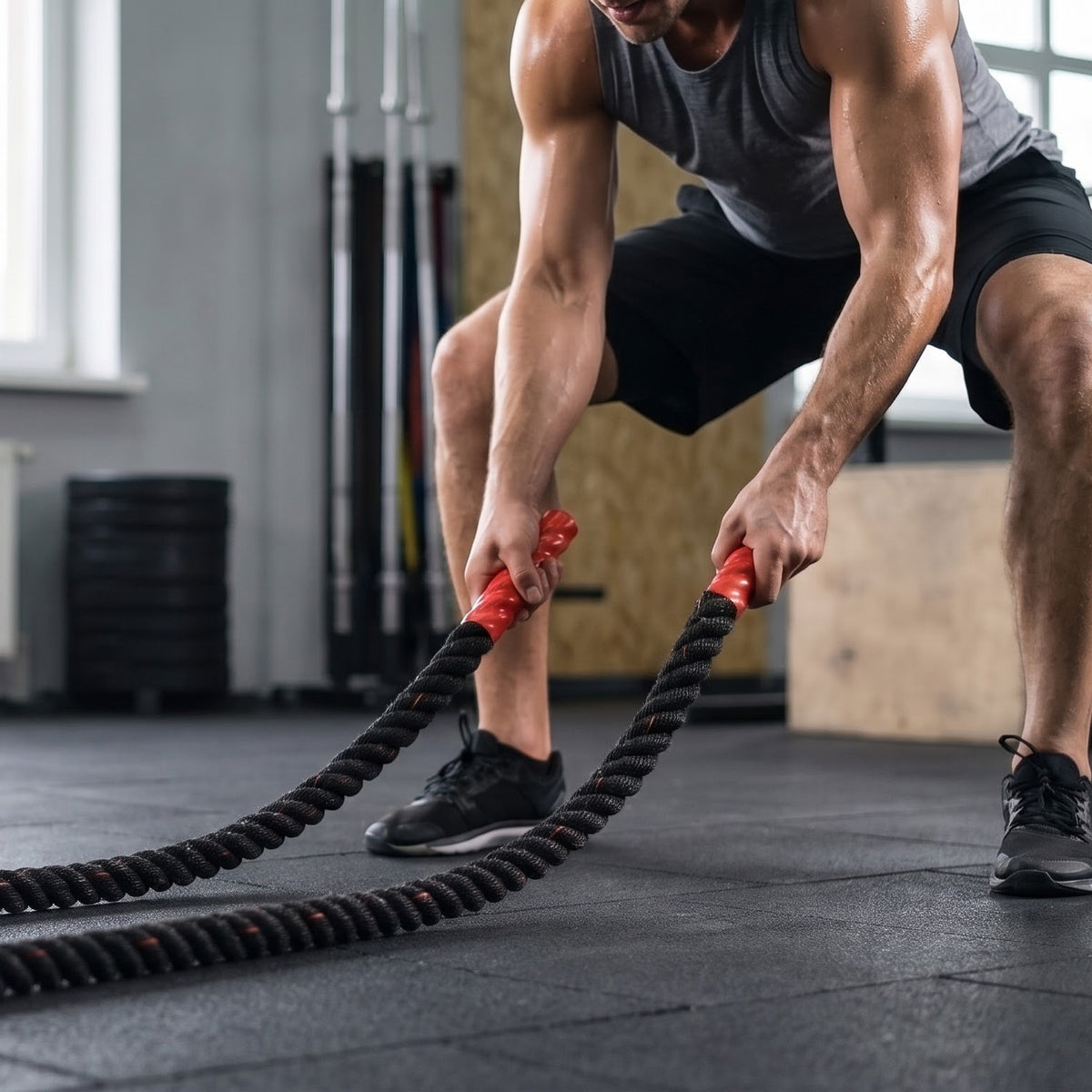 Peak Power Battle Rope, hochwertiges Schlagseil für Kraftausdauer & Muskelaufbau, Schwungseil für effektives Ganzkörpertraining