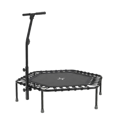 Peak Power Fitness Indoor-Trampolin, 126 cm Durchmesser, Bungee/Feder-Minitrampolin, geeignet für Erwachsene odentrampolin mit verstellbaren Griffen, leise und vibrationsarm