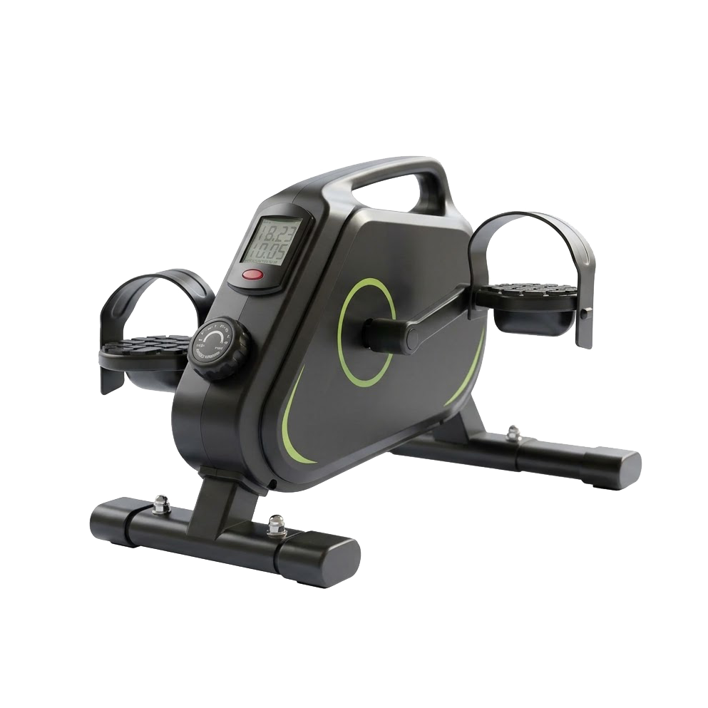 Peak Power Pedaltrainer für Zuhause 16 Stufen inkl. Antirutsch-Matte und Gurt I CE Zertifiziert, Extraleiser Arm- und Beintrainer im Sitzen I Deskbike, Schreibtisch Fahrrad, Grün