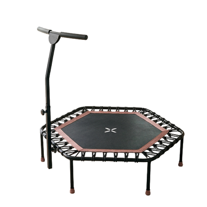 Peak Power Fitness Indoor-Trampolin, 126 cm Durchmesser, Bungee/Feder-Minitrampolin, geeignet für Erwachsene odentrampolin mit verstellbaren Griffen, leise und vibrationsarm